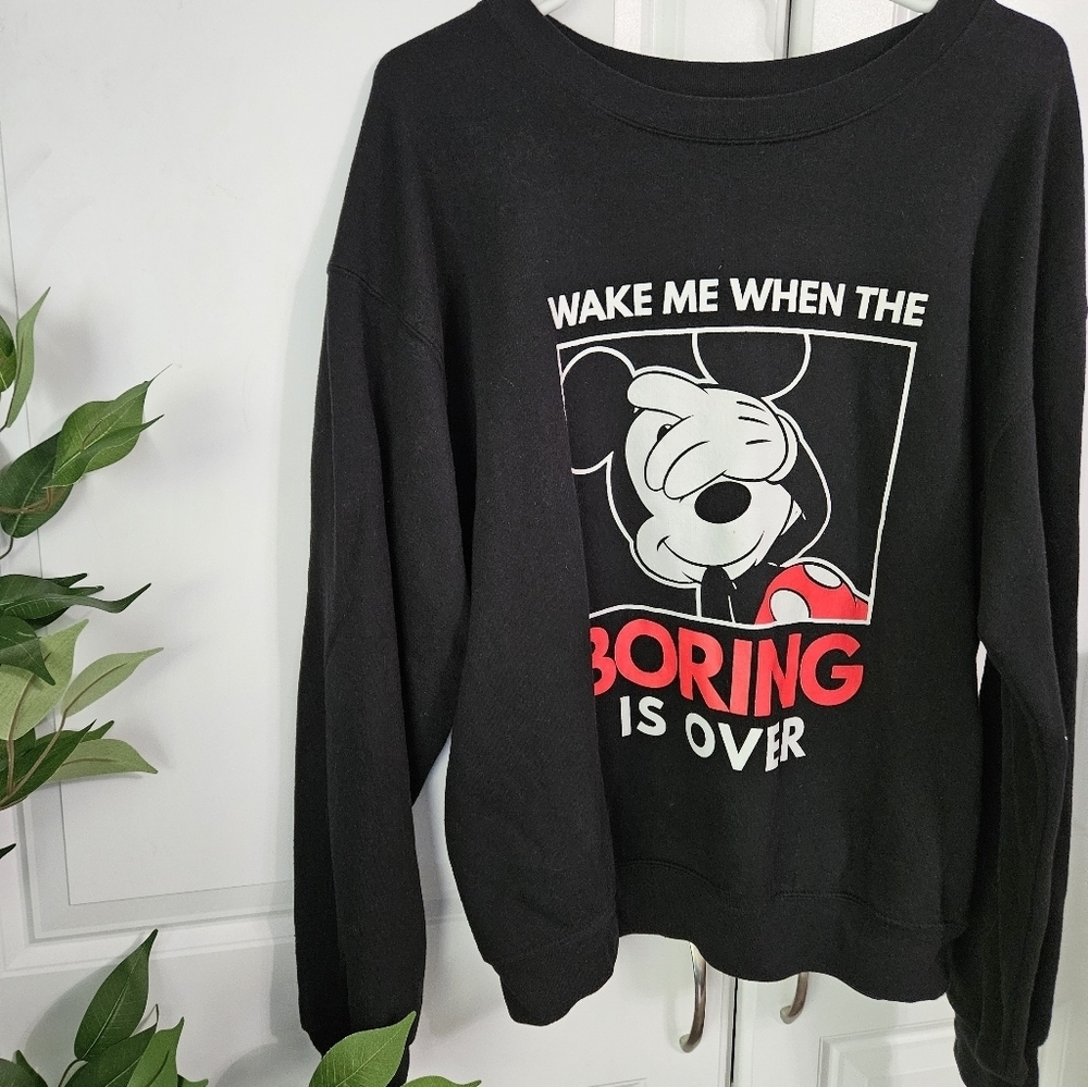 Disney Black and Red Graphic Women's Sweater